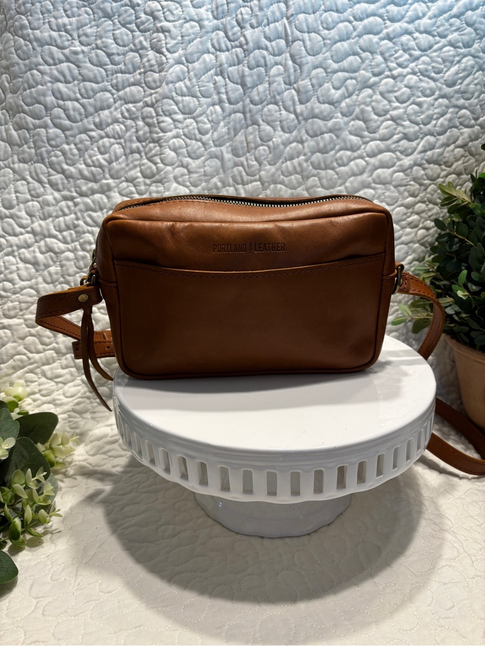 Portland Leather Brown Leather Messenger Crossbody